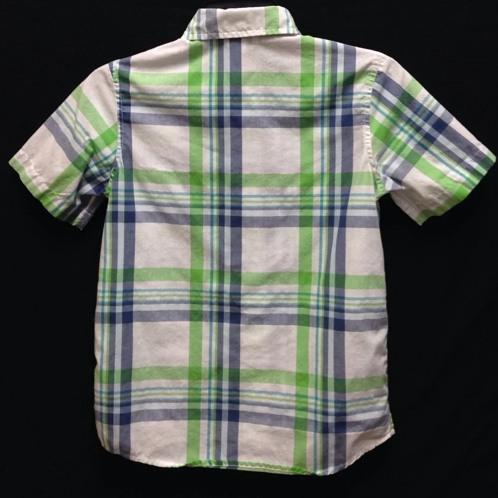 Old Navy Boy's Plaid Short Sleeve Button Down Shirt